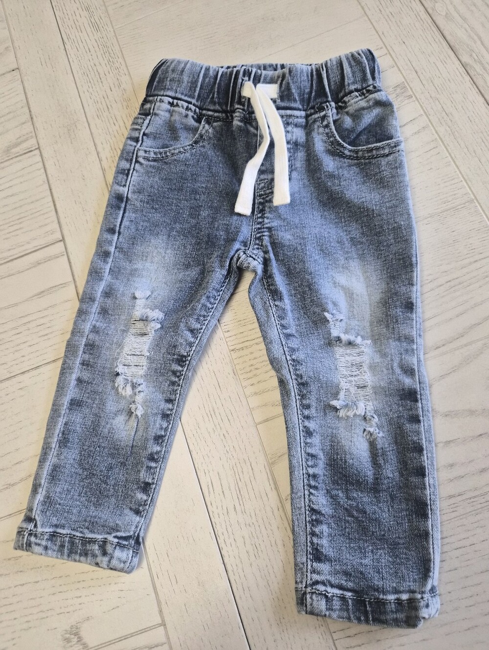 Little Bipsy Collection Distress Baby Jogger Denim Jeans 6-12M